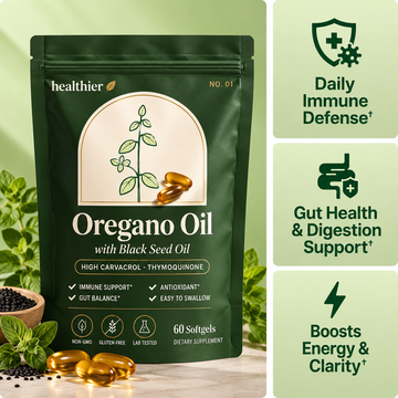 Healthier Oregano Oil with Black Seed Oil – 60 Softgels